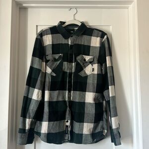 Green Vans Plaid Button Down Flannel Men’s Medium